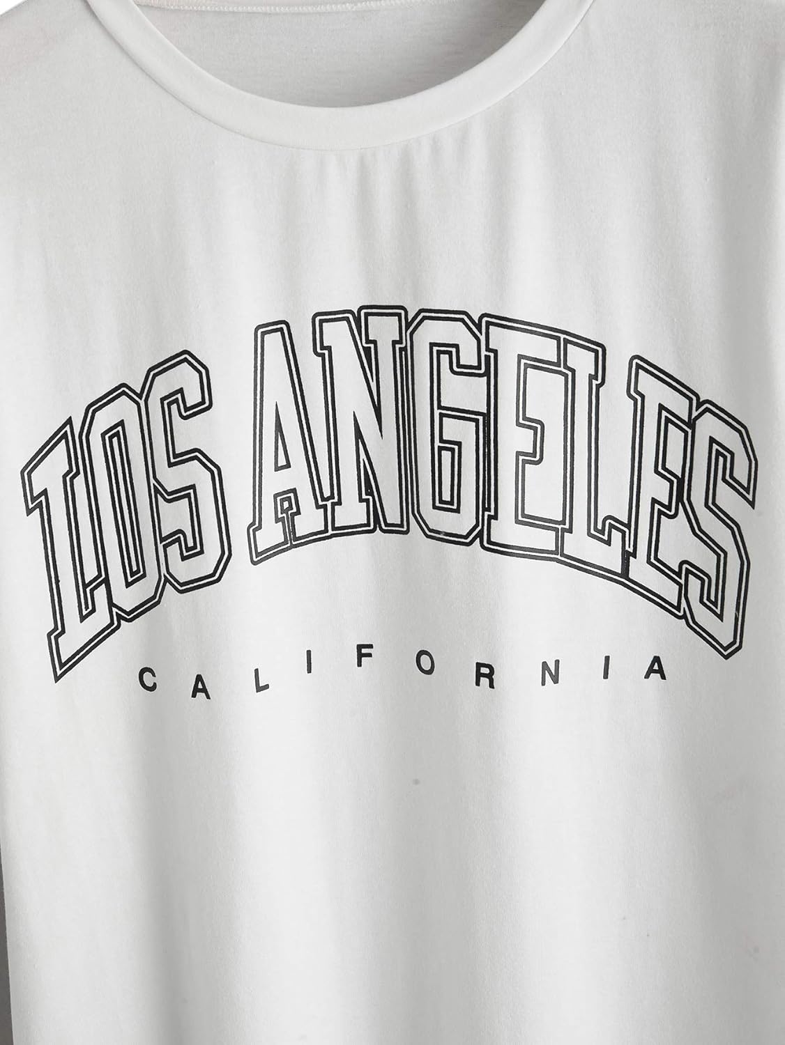 Vista 3 de SheIn Camiseta larga con diseño de letras grandes y hombros caídos para mujer