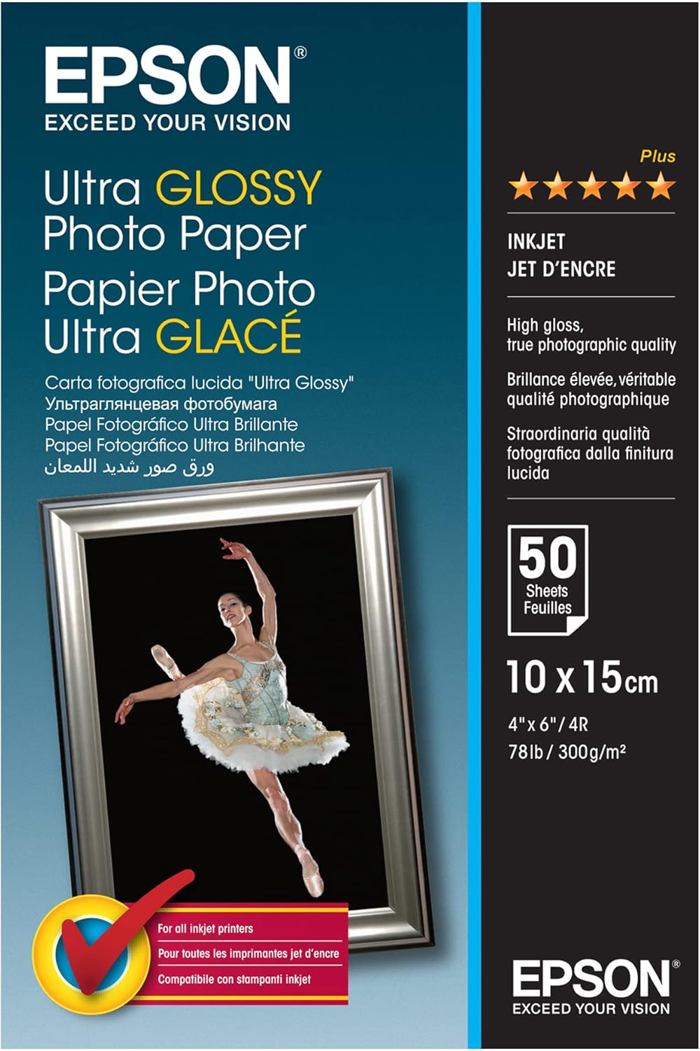 Epson S041943 Ultra Glossy Photo Paper - Glossy photo paper - 100 x 150 mm - 50 sheet(s), White