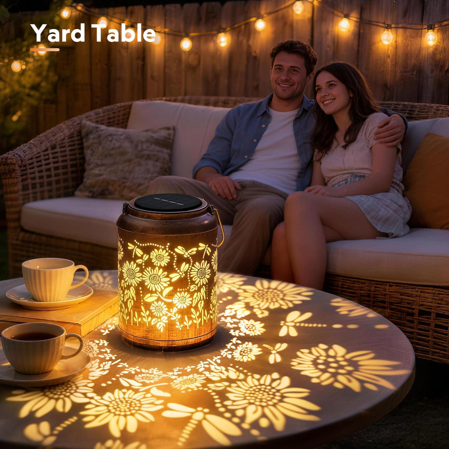 JMEXSUSS Sunflower Glow Solar Garden Lantern Outdoor Waterproof, Birthday Gifts for Women Mom Grandma, Hanging Solar Lantern Outdoor Decor for Yard, Patio, Backyard, Porch, Walkway