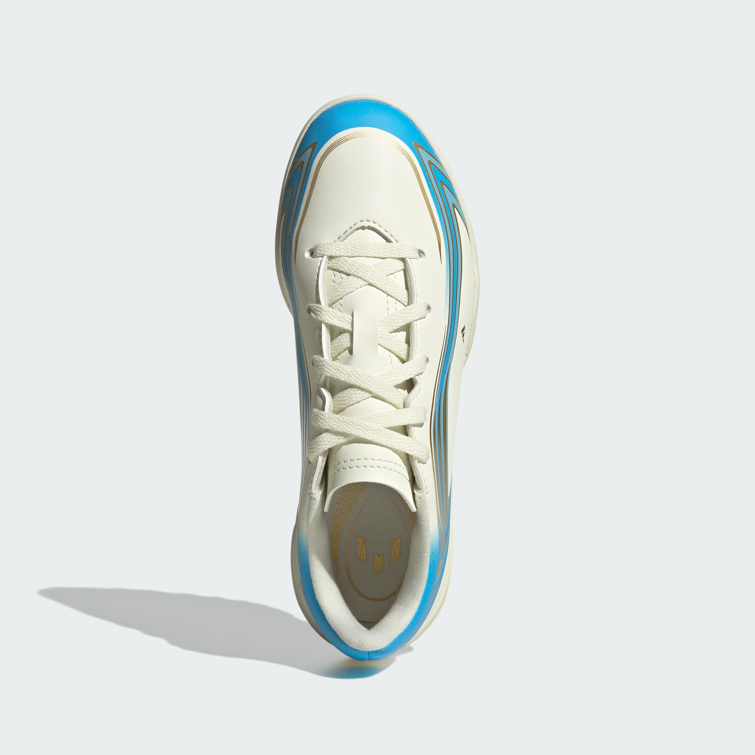 adidas Uniseks - dzieci F50 Messi Club Turf Football Kids Shoes, ivory/semi blue burst/icey blue, 37 1/3 EU