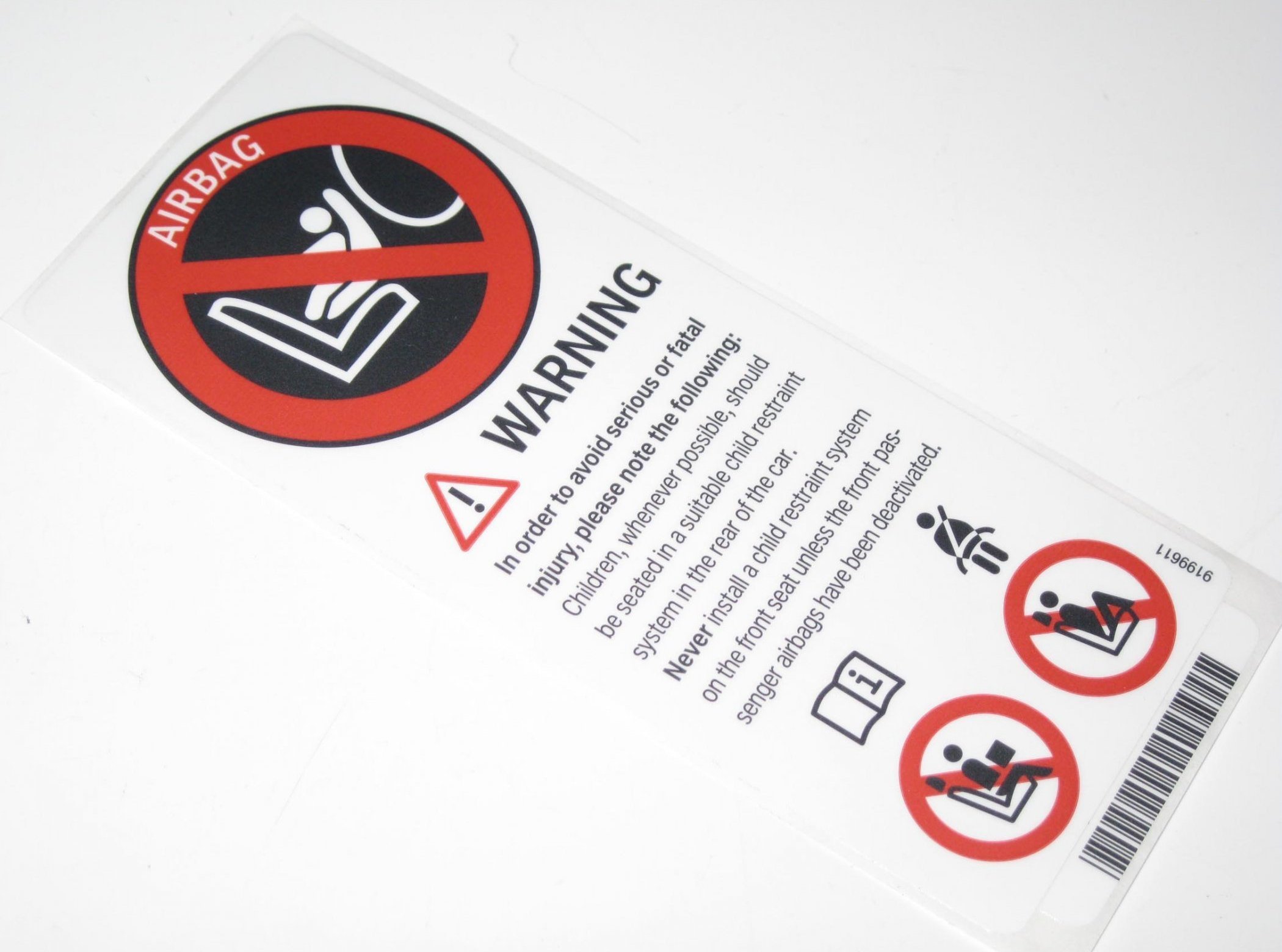 BMW Airbag Warning Sign Notice Label Sticker 9199611 71239199611 