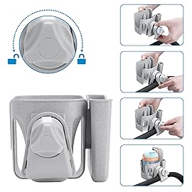 Accmor Universal Cup Holder, Stroller Cup Holder, 360 Rotatable Large Caliber Designed Bottle Phone Holder for Stroller, Bike, Wheelchair, Walker, Scooter