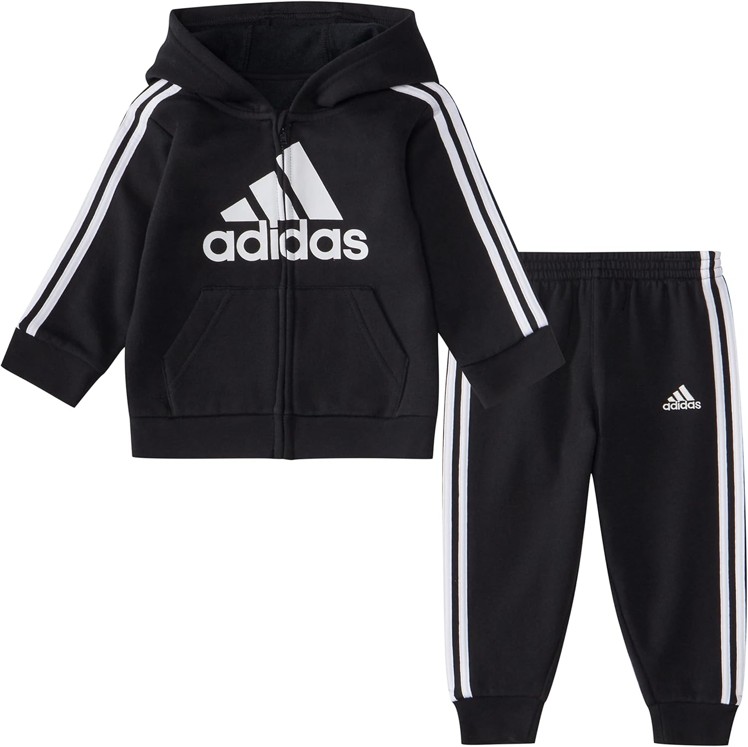 adidas Boys 2-piece Long Sleeve Essential Fleece Jacket Set : Clothing, Shoes & Jewelry