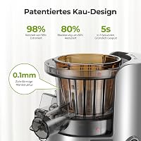 AIRMSEN Lassú Gyümölcscentrifuga 82mm Nyílással, 450W BPA-Mentes Hidegprés Gyümölcs és Zöldség Préshez 3