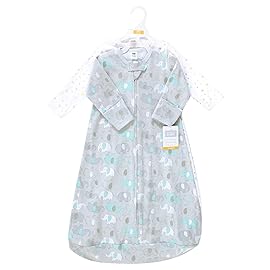 Hudson Baby Unisex Baby Cotton Long-Sleeve Wearable Sleeping Bag, Sack, Blanket, Neutral New Elephant, 3-9 Months