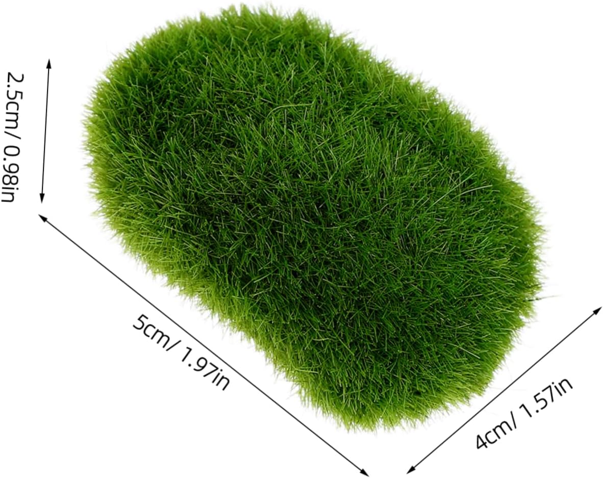 TEHAUX 20pcs Lifelike Artificial Moss Stones Faux Green Moss for Planters Decorative Ornaments for Garden Arrangements