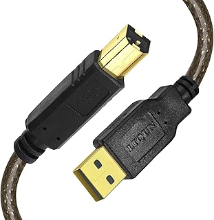 USB Printer Cable 10 Feet, USB 2.0 Type A Male to Type B Male Printer Scanner Cable, USB Cable from Computer to Printer Compatible with HP, Canon, Brother, Epson, Dell, Xerox, Samsung etc