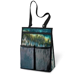 Ourtheme Sea Beach Pattern Portable Shower Bag for Travel Gym Camp Beach Tote Shower Caddy Bags Hanging Toiletry