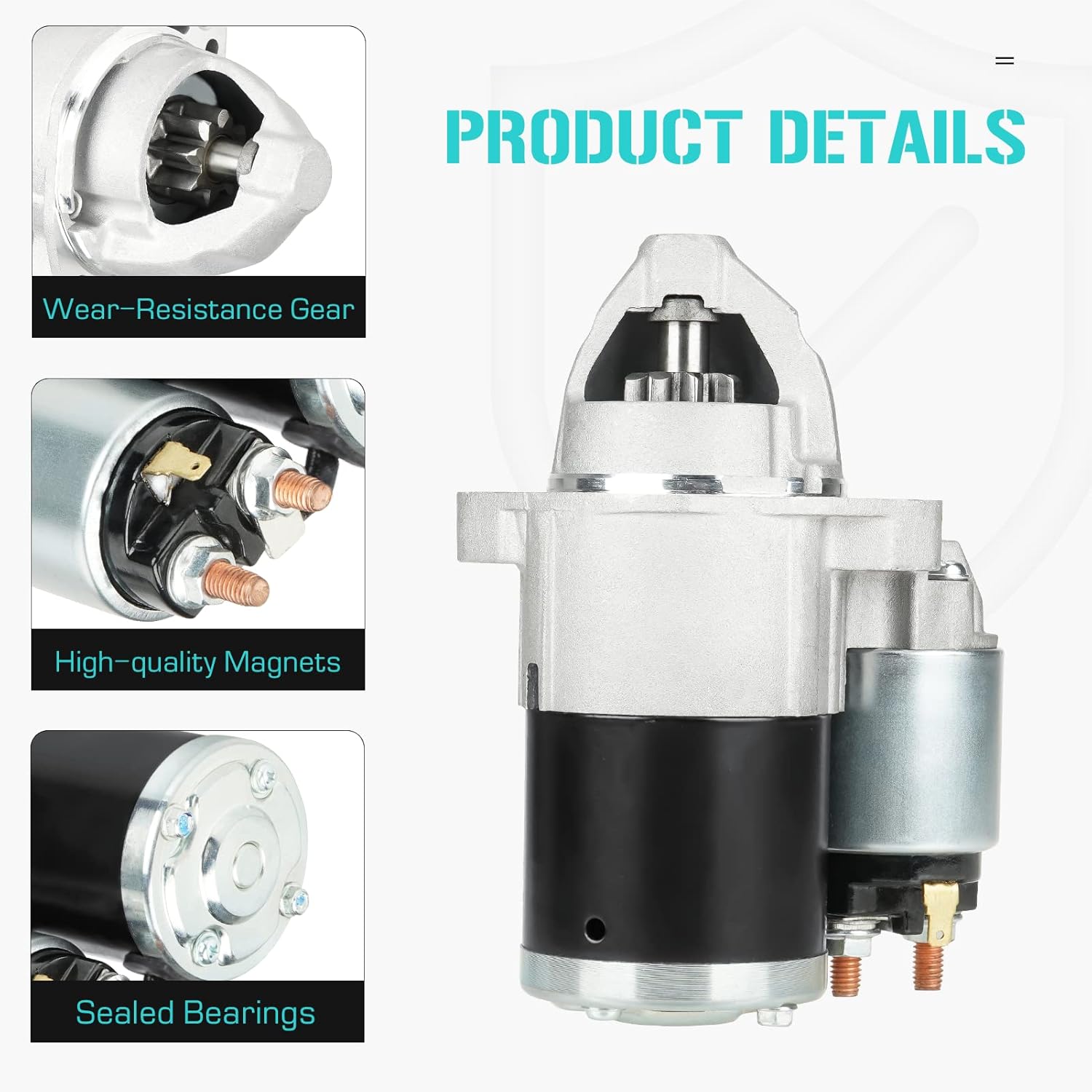 410-48110 Starter for Chrysler Sebring 2.4L 07-10, for Dodge Avenger 2.4L 08-10 Caliber 1.8L 07-09 2.0L 2.4L 07-12, for Journey 2.4L 09-20, for Jeep Compass Patriot 2.0L 2.4L 07-17, Replaces 17994