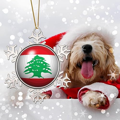 Vista 52 de Bandera de Kenia, adornos colgantes para árbol de Navidad, copo de nieve nacional, adorno de metal, recuerdo de Navidad, regalo de Kenia, decoración