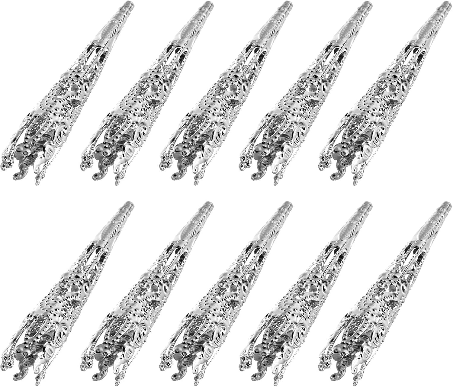 M METERXITY 10 Pcs Decorative Corsage Display Stand - Lapel Pin Brooch Vase Apply to DIY/Prom/Wedding/Craft, (41mm, Silver Tone)