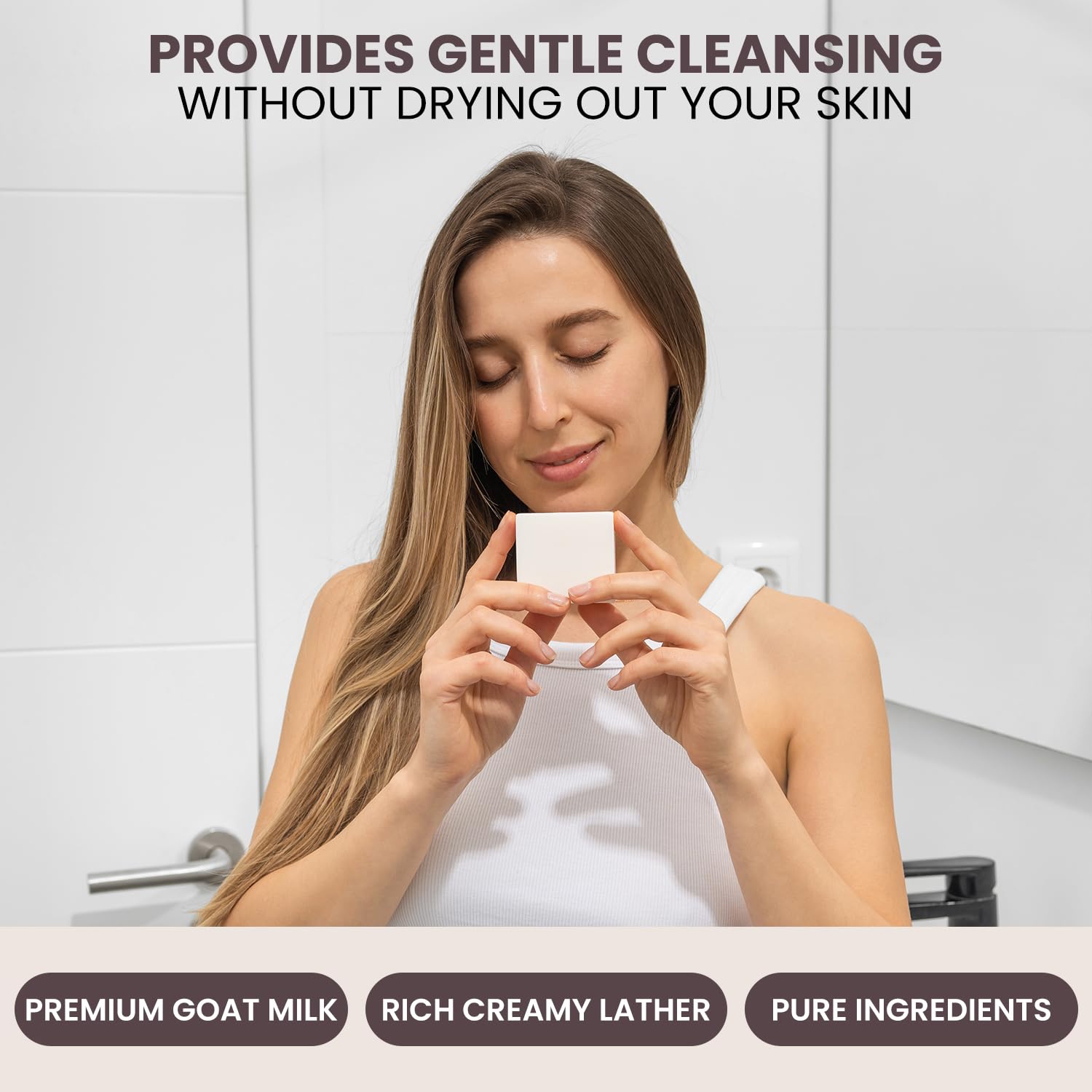 Goat Milk Soap – Natural Moisturizing Bar for Dry, Sensitive & Delicate Skin – Gentle Daily Cleanser for Babies, Men & Women – 3 Pack (4 oz Each), Soothing Hydrating Formula - Image 6