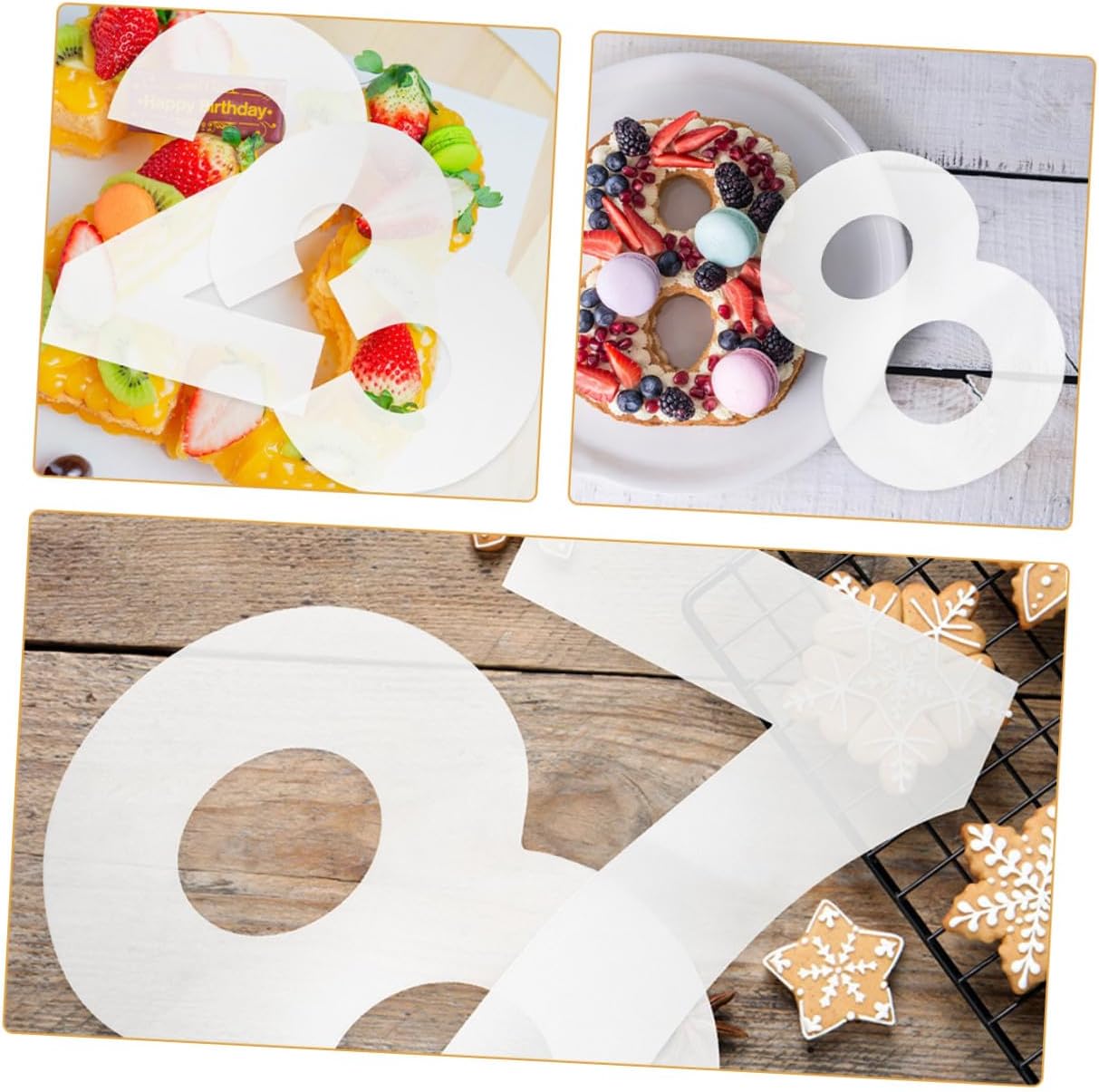 Cake Number Molds for DIY Baking 10-inch Plastic Fondant and Mousse Cake Decorating Stencils Set 0-8 for Celebration