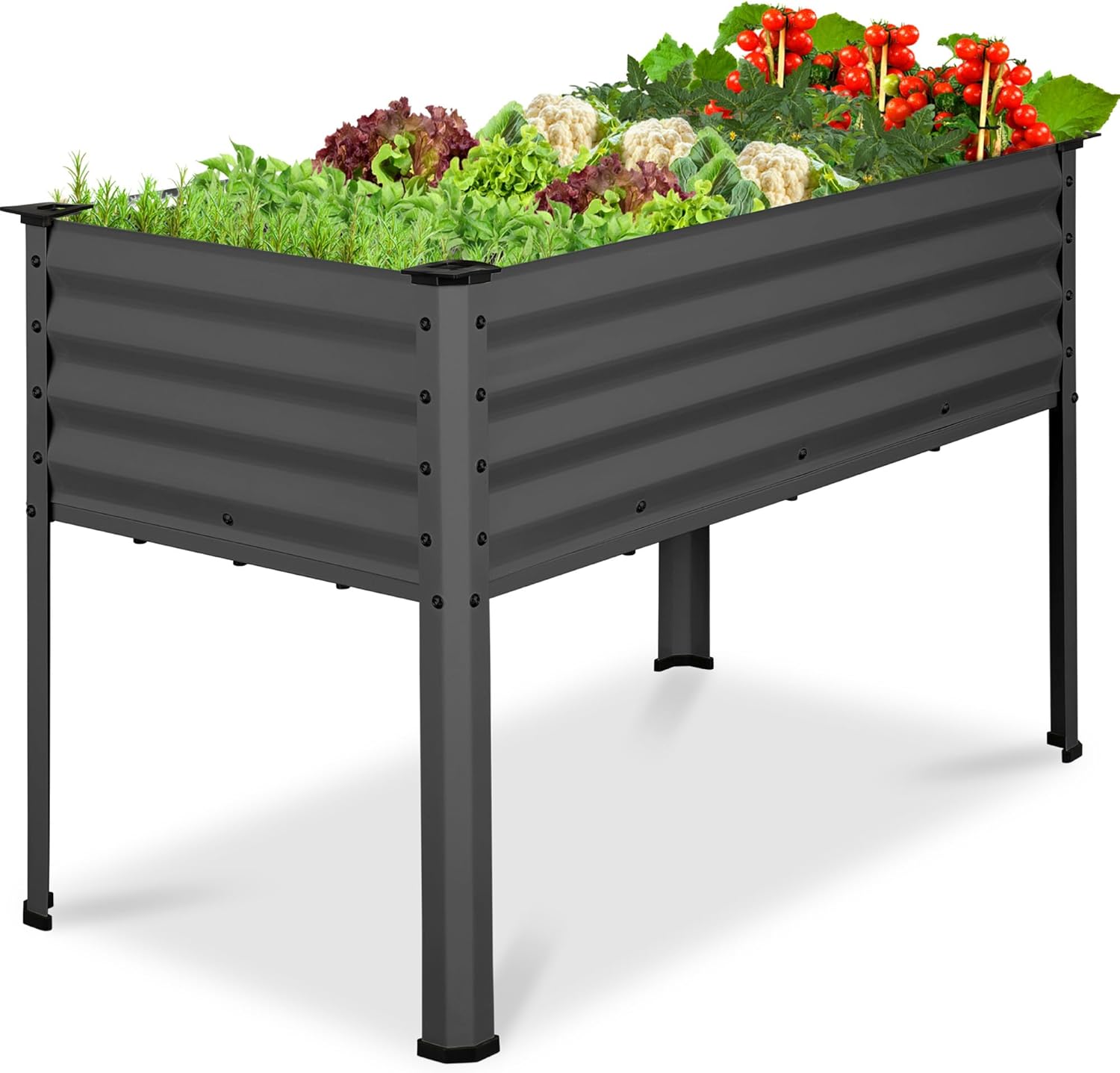 Best Choice Products 48x24x30in Galvanized Raised Garden Bed - Durable Elevated Metal Planter for Backyard Vegetables and Patio Herbs