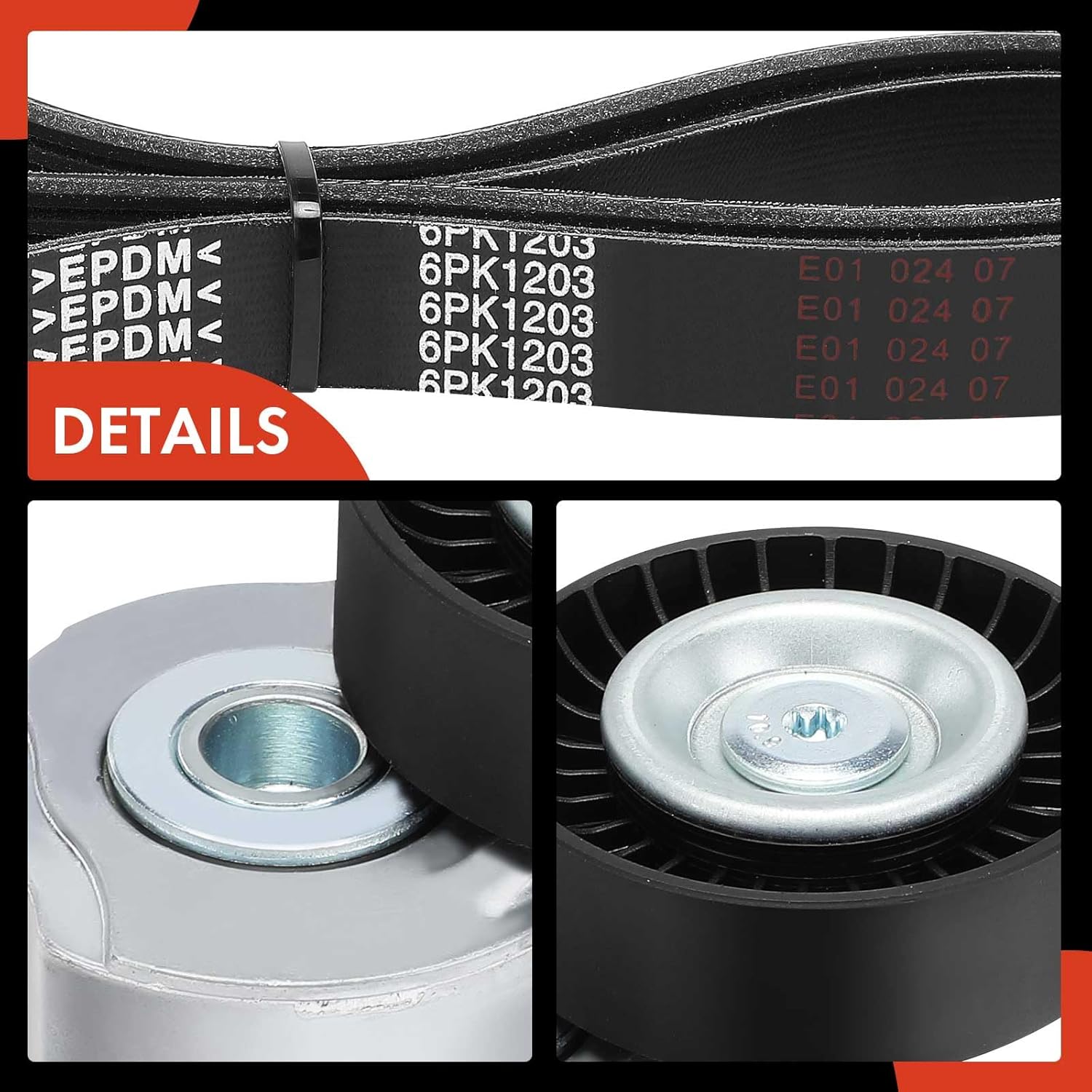 A-Premium Engine Serpentine Belt Drive Kit Compatible with Volvo XC60 2010-2015 3.0L 3.2L, XC90 2007-2014 3.2L, S60 2011-2013 3.0L, XC70 2008-2015, S80 2007-2015, V70 2008-2010