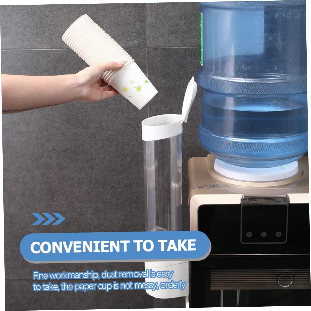 Wall Mounted Paper Cup Dispenser Holder, Plastic Storage Box