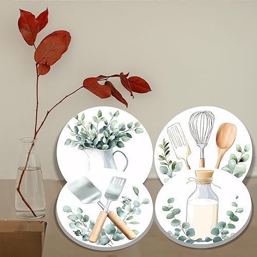 Miniatura 130 de Fundas para quemadores de estufa eléctrica de animales de granja, paquete de 4 fundas redondas para quemadores de estufa, 8 pulgadas y 10 pulgadas