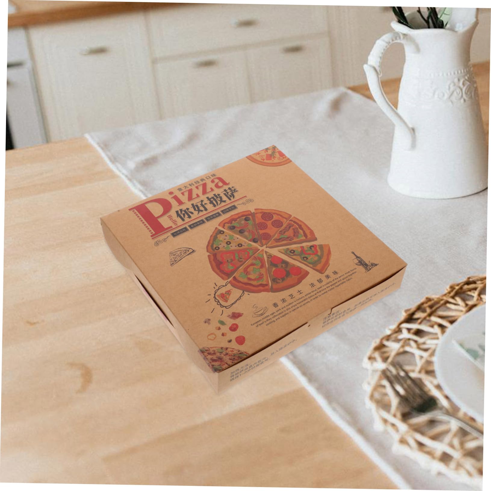 DECHOUS Scatola Da 20 Pezzi Scatola Della Pizza Pizzette Pizza Commerciale Pizza Alla Torta Contenitore Per La Conservazione Della Pizza Scatole Di Pizza Vuote Porta Tranci Di Pizza Carta