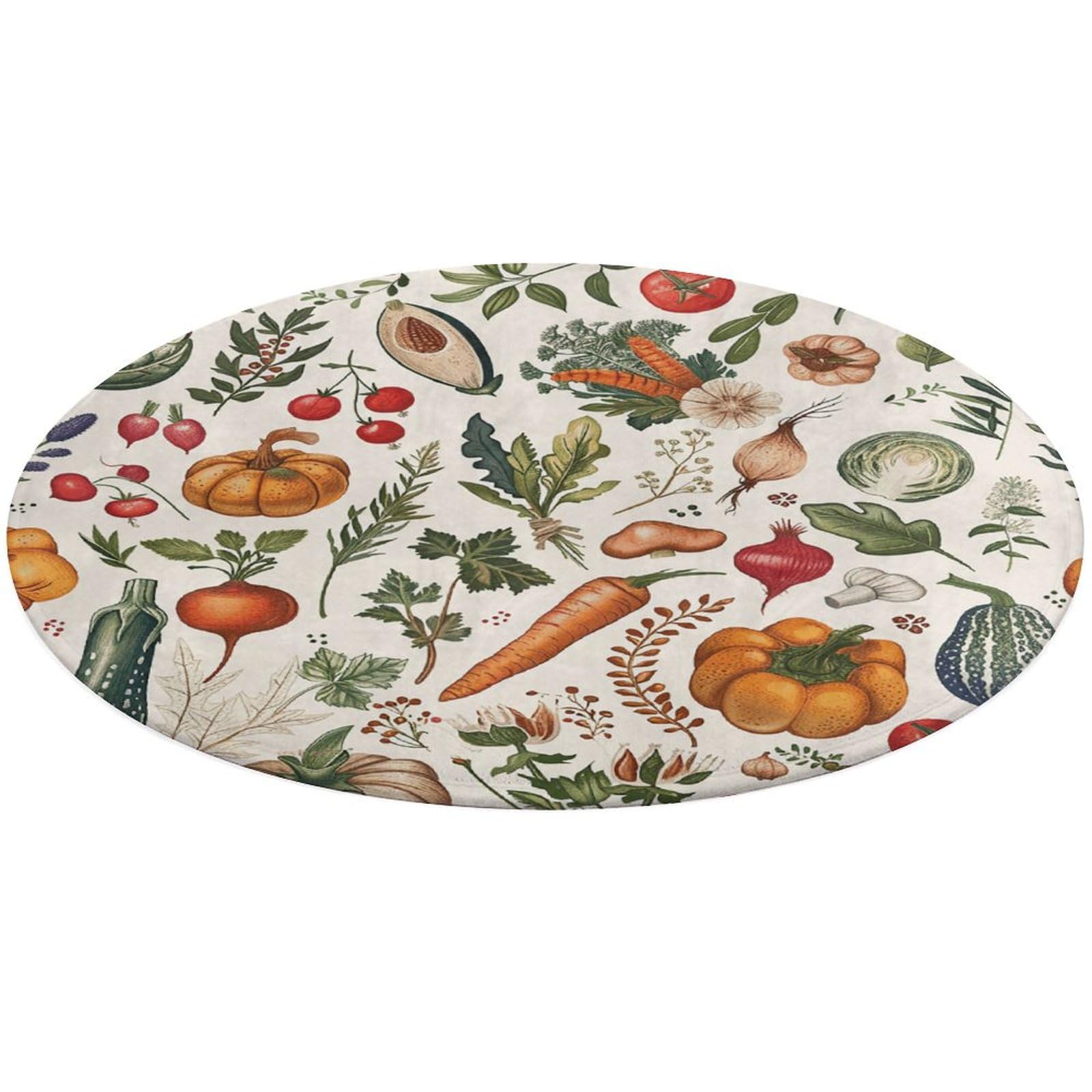 Petit tapis lavable cuisine et légumes chic pour votre salle à manger