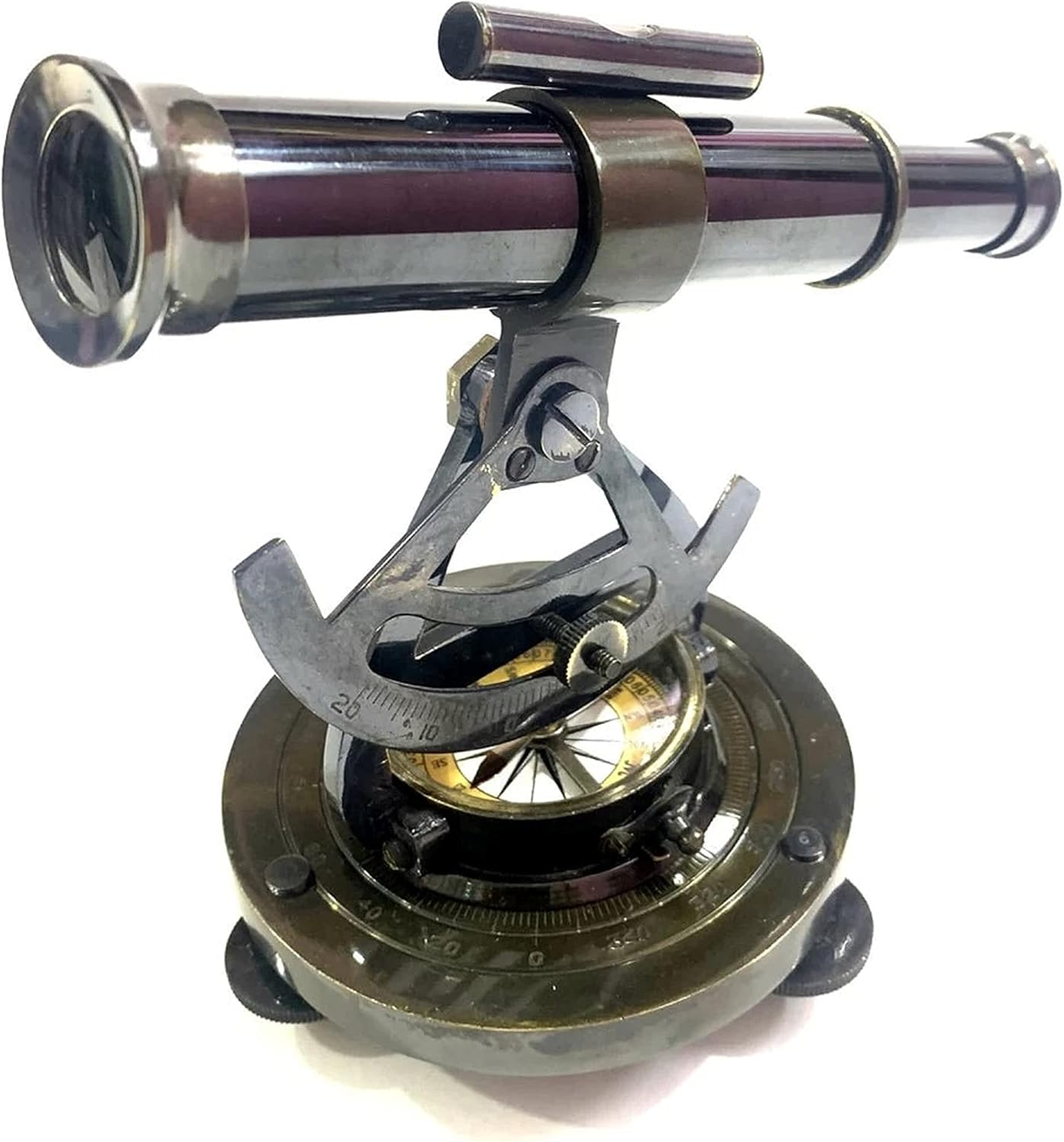 Brass Telescope Alidade Compass Transit Surveying Theodolite Collectible Alidade