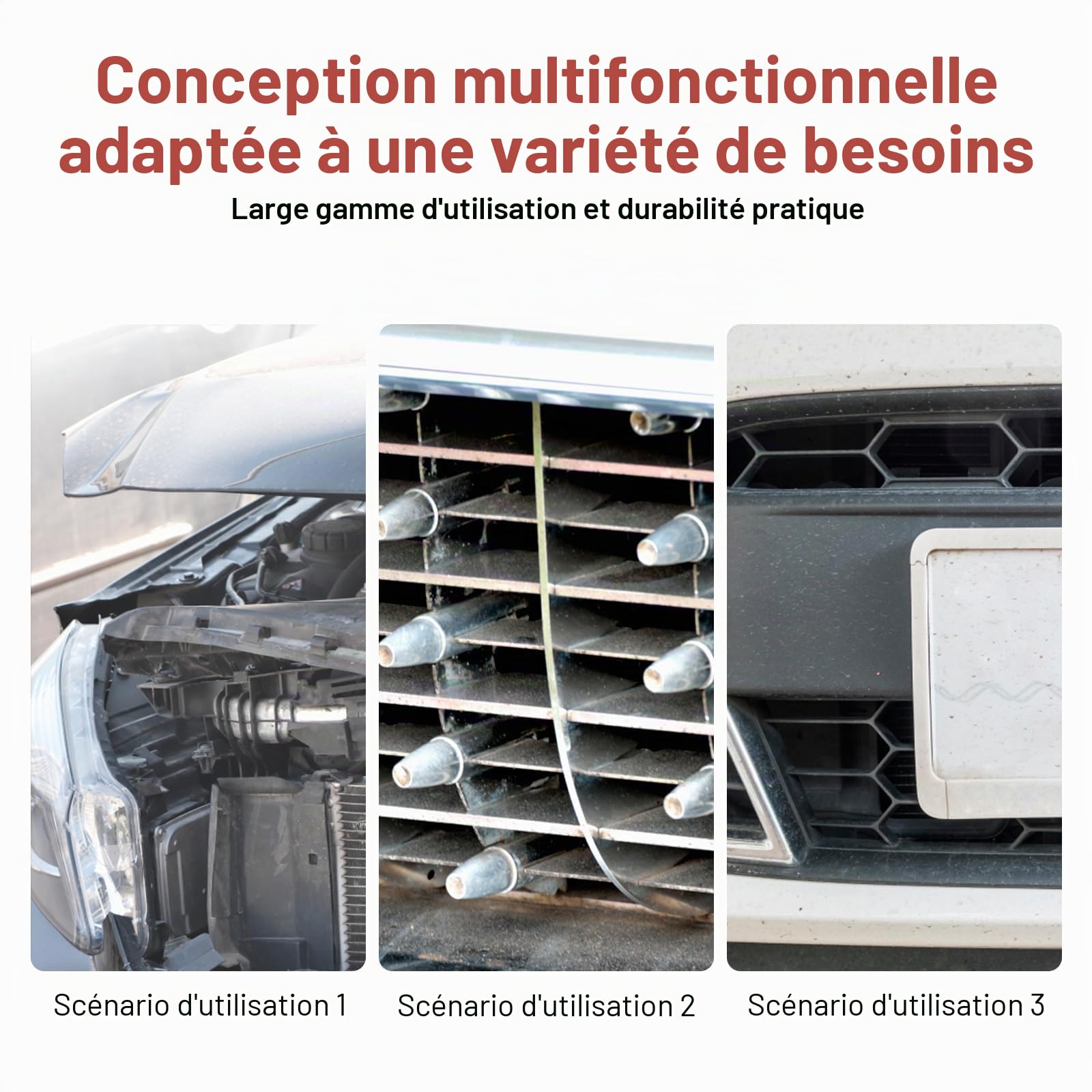 CKN-HT55 Grille métallique universelle en aluminium nid d'abeille, pour voiture, en alliage d'aluminium, avec ciseaux et gants, 100 x 33 cm, noire