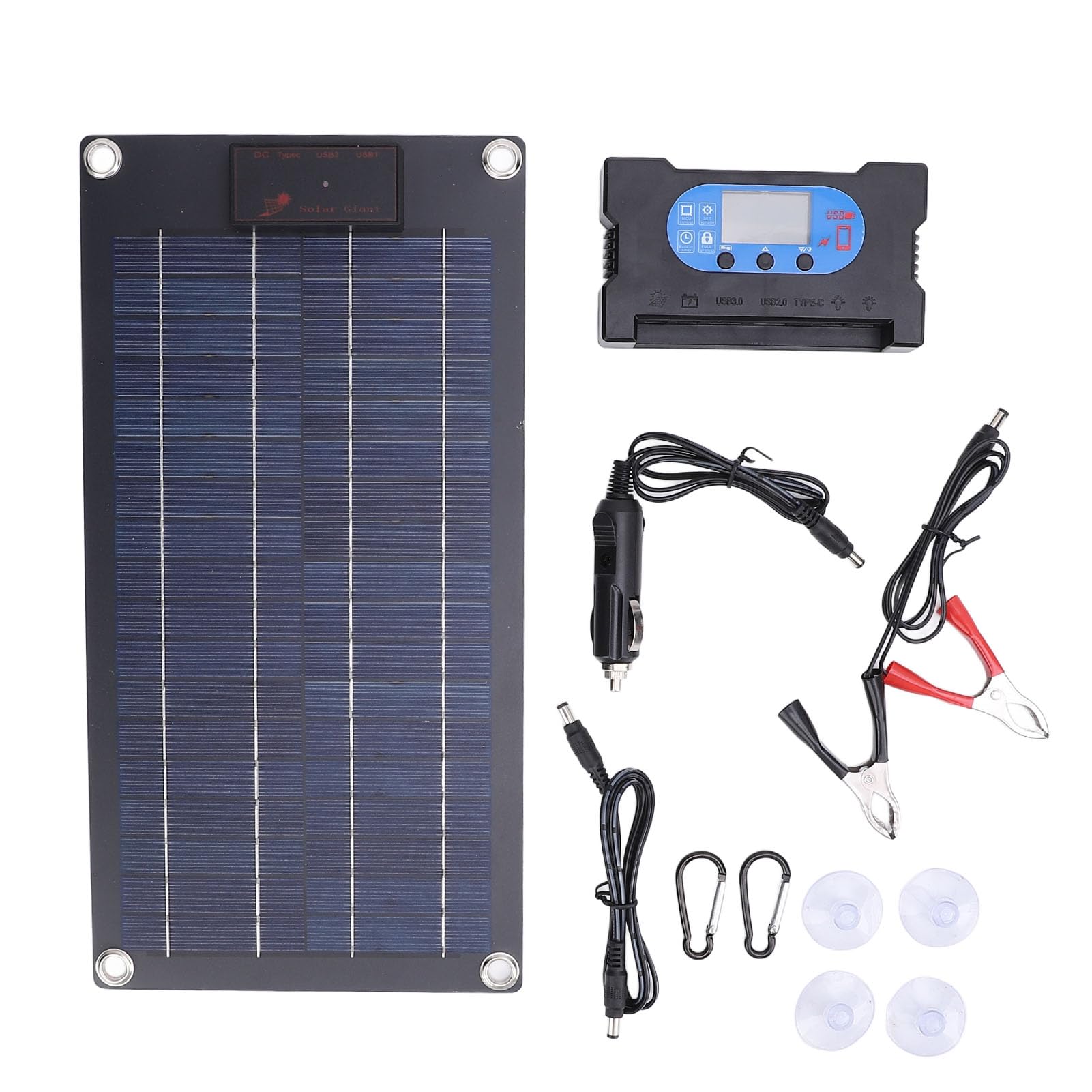 Cargador de Panel Solar de 10 W y 18 V, Cargador Solar USB Portátil con Corriente de Carga de 100 A para Acampar y Caminar
