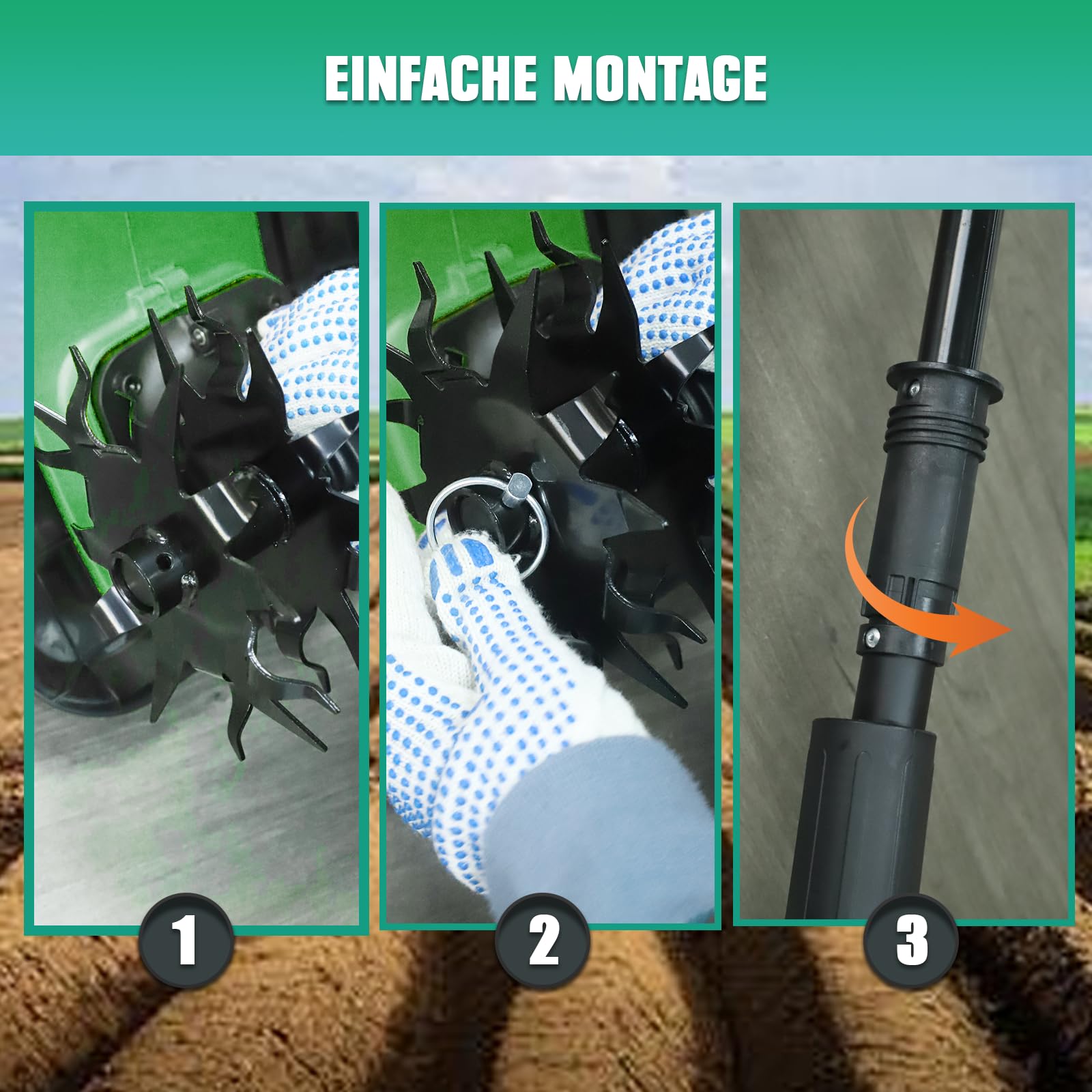 Mellif Akku Gartenfräse für Makita Akku 18V, elektrische Motorhacke mit 22cm Arbeitsbreite,15 cm Arbeitstiefe, Akku Bodenhacke für Bodenbearbeitung (Akku Nicht Enthält)