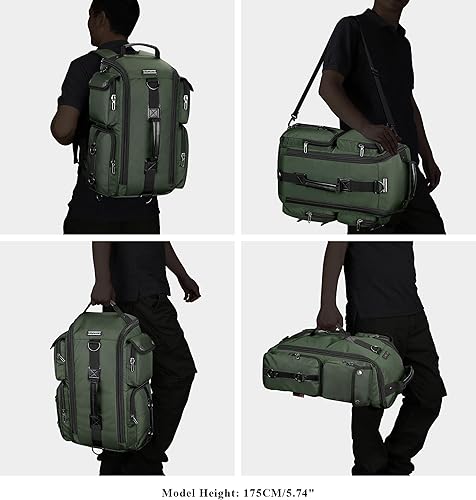 Miniatura 2 de WITZMAN Mochila de viaje para hombres y mujeres, mochila de mano para aviones, compatible con laptop de 17 pulgadas, Verde (Army Green New), Grande,