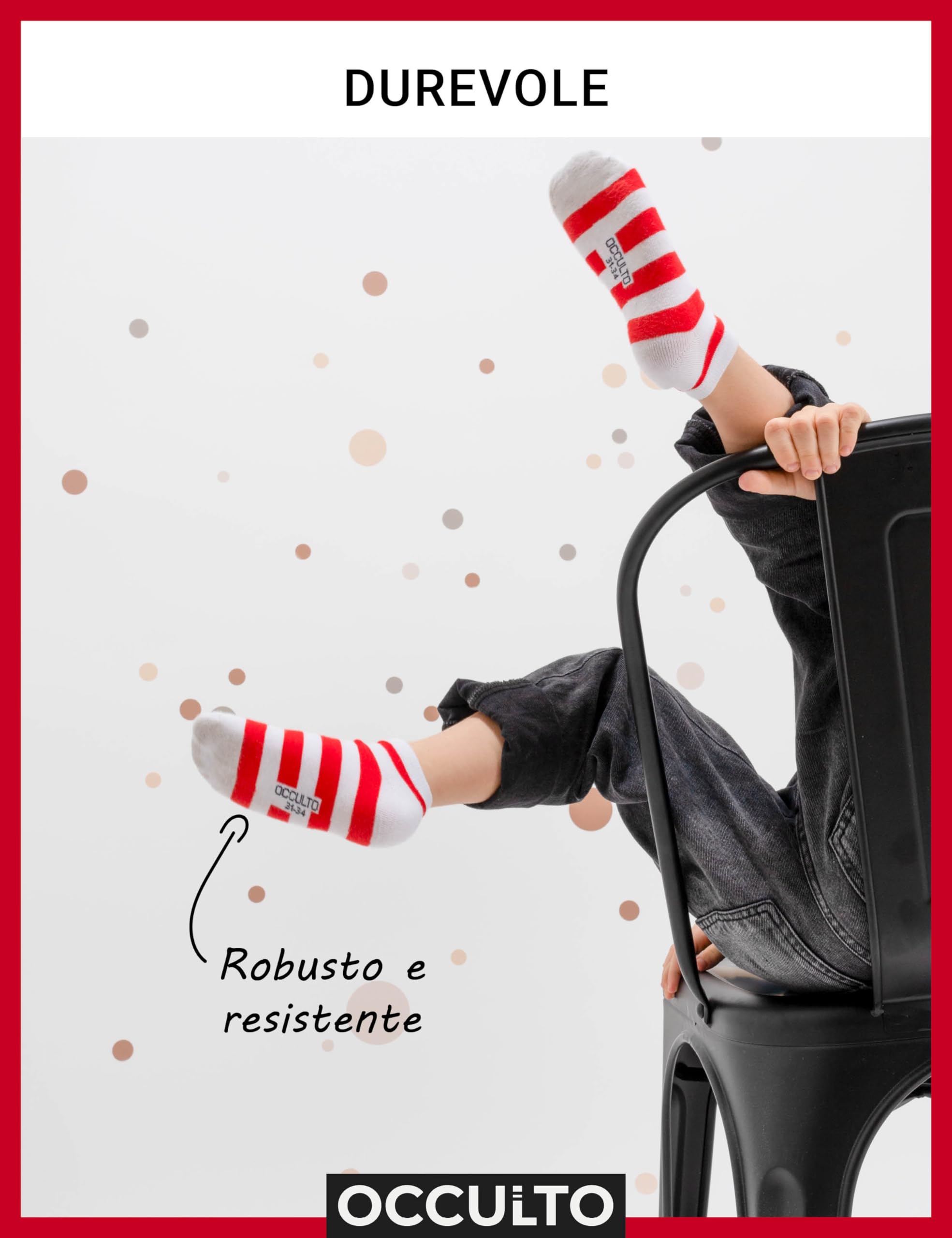 Occulto Calzini Corti per Bambino e Bambina pacco da 10 (modello: Mikl)