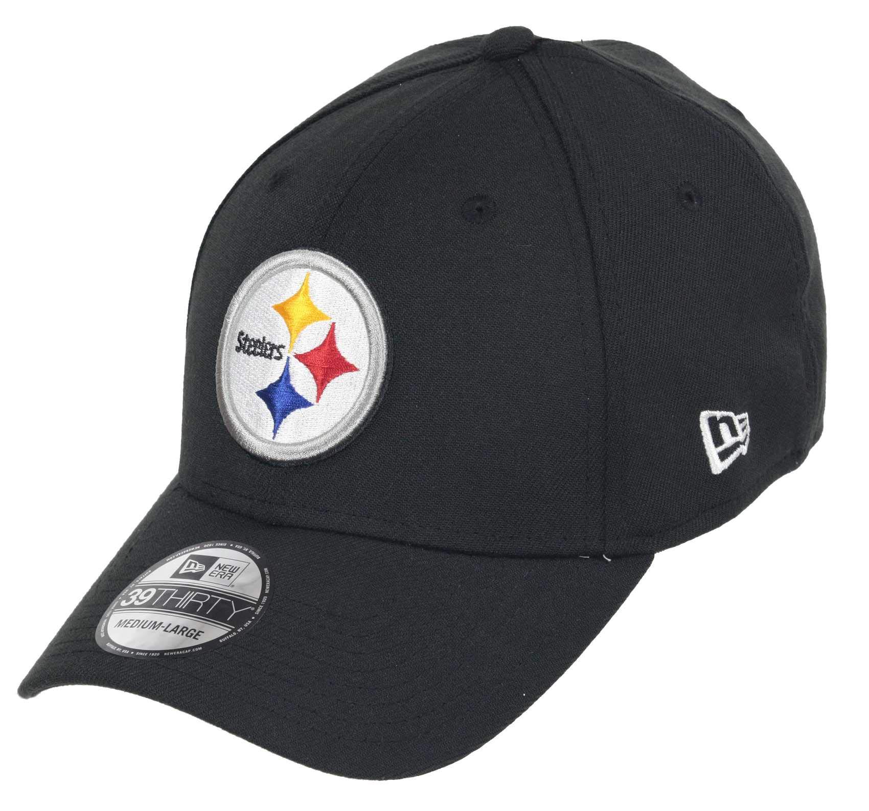 New Era Unisex Steelers-Black Pittsburgh Steelers Nfl Core Edition 39Thirty Stretch Cap