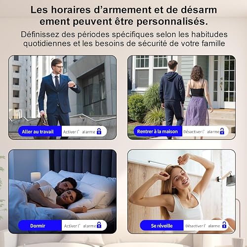 RenseCum Alarme maison sans abonnement sans fil WiFi + 4G pour maison et appartement, kit alarme connectée Smart Life, alertes par appel & SMS, compatible Alexa & Google Assistant (Lot de 24 articles) - 7