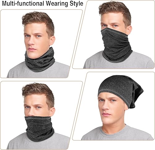 Miniatura 6 de LUOLIIL VOE Paquete de 2 polainas de cuello de invierno para hombres y mujeres, resistente al viento, máscara facial de forro polar, bufanda para