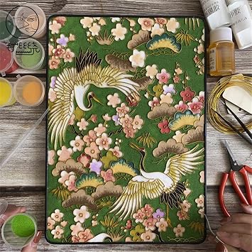 TANZEQI Cloisonne Enamel Painting DIY Kit for Chinese Cloisonne Enamel Art of Crane and Scenery, Intangible Cultural Heritage Crane A