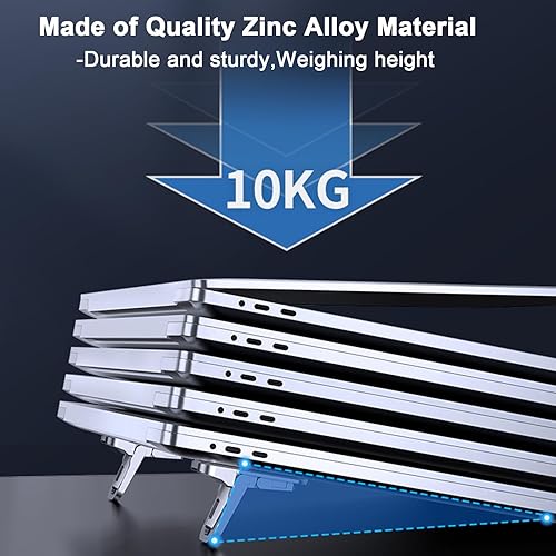 Miniatura 4 de Mini soporte portátil para teclado de computadora de escritorio, elevador de teclado de aleación de zinc con 2 ángulos ajustables, elevador