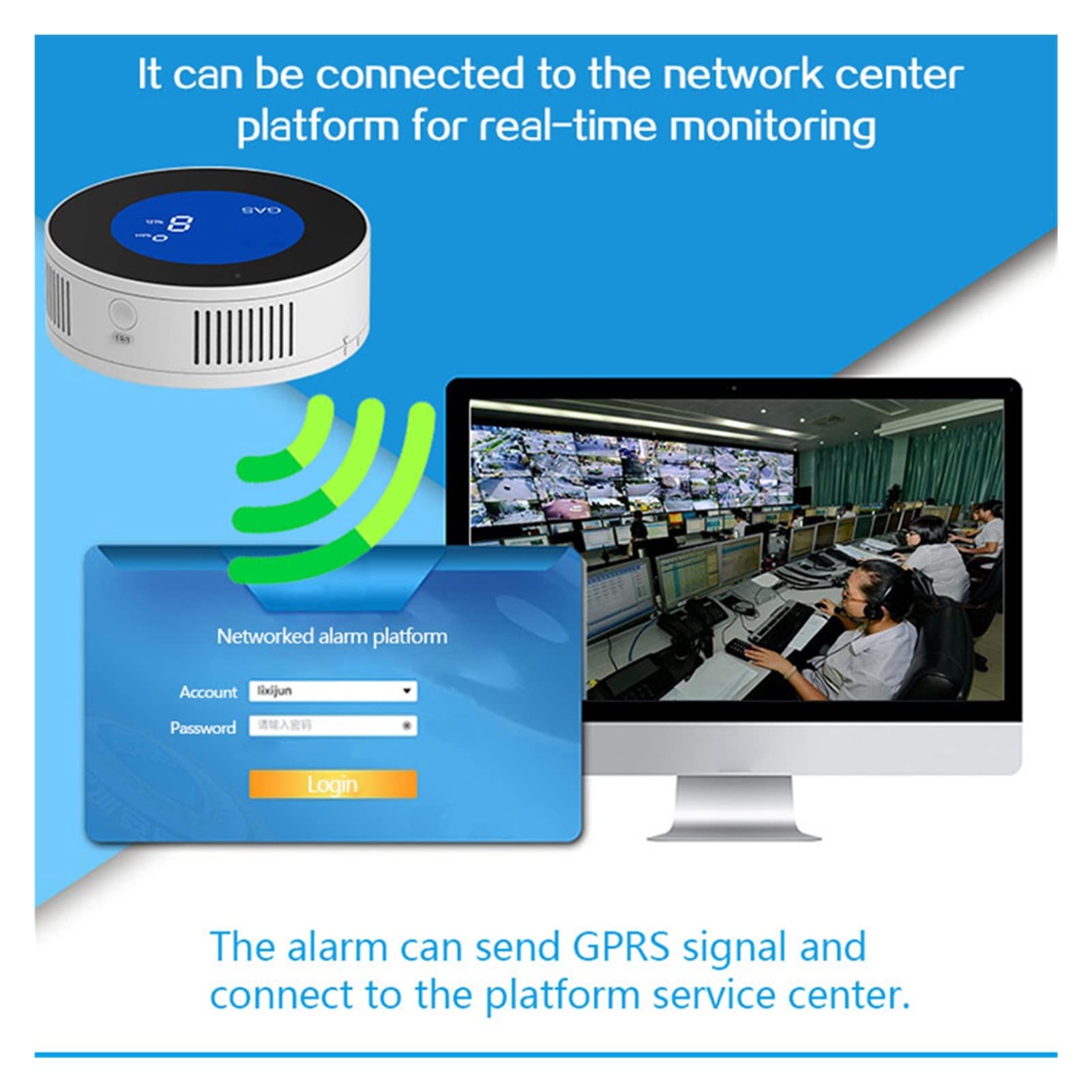 PA-210W. Detektor gazu WiFi Inteligentne naturalne wyciek palnych LPG. Czujnik gazu. LCD Wyświetl czujnik systemu alarmowego do kuchni domowej,Wielofunkcyjny System Automatyki Domowej