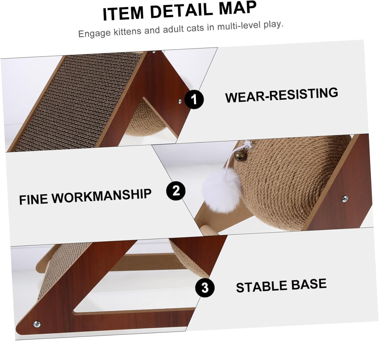 Wear Resistant Cat Scratching Board Creative Multifunctional Kitten Scratcher Toy for Indoor Use and Lightweight Design for Home and Cat Playtime