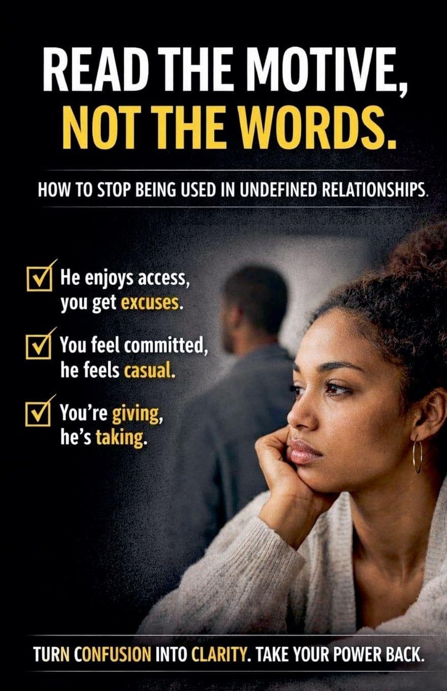 Read The Motive, Not The Words: how to Stop being Used in Undefined Relationships.