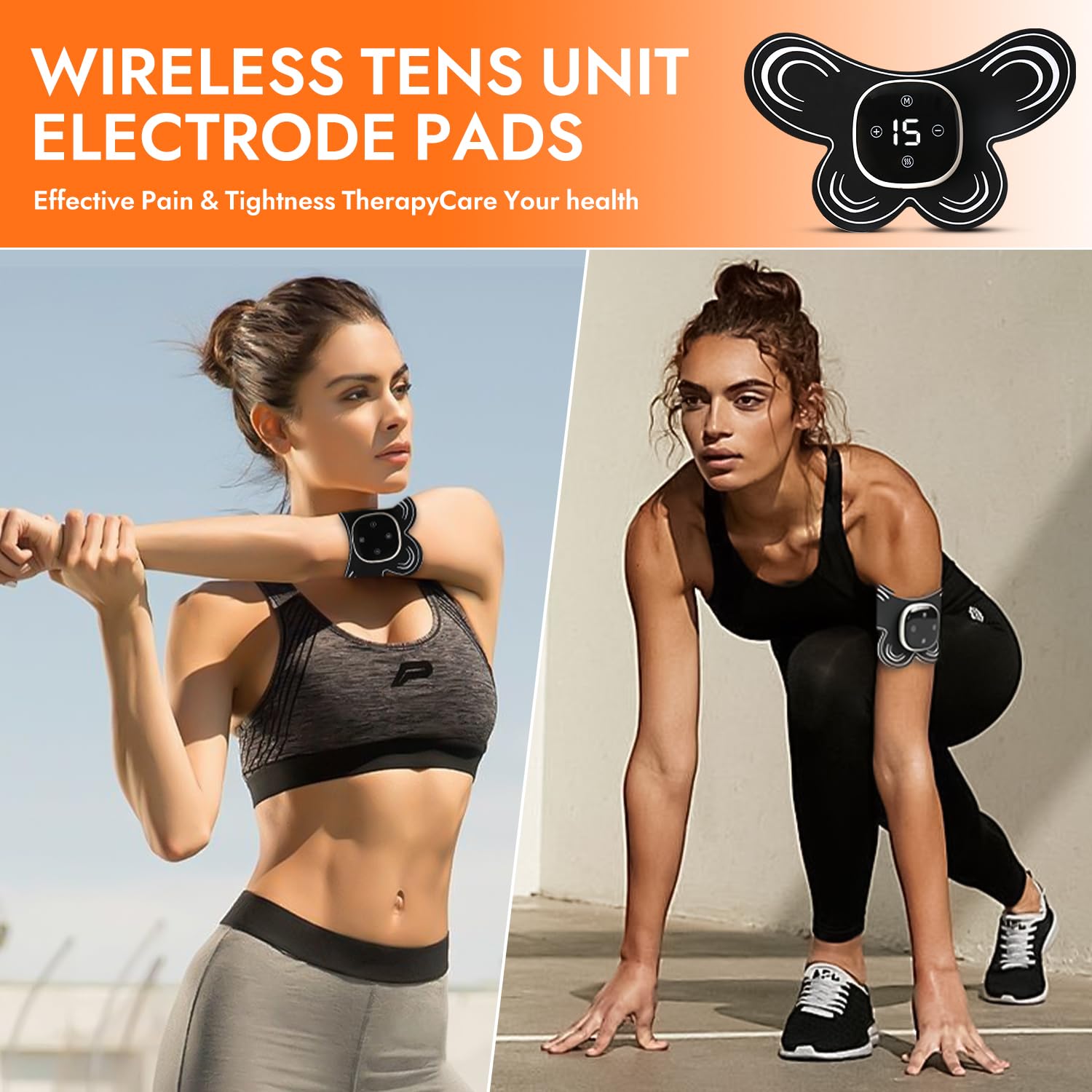 Électrostimulateur Anti Douleur TENS Sans Fil,EMS Électrique Masseur d'épaule Cervical,6 Modes et 15 Forces Mini Masseur,pour Cou,Dos,Jambe,Genou et Muscles,un Soulagement Ciblé de la Intérieur