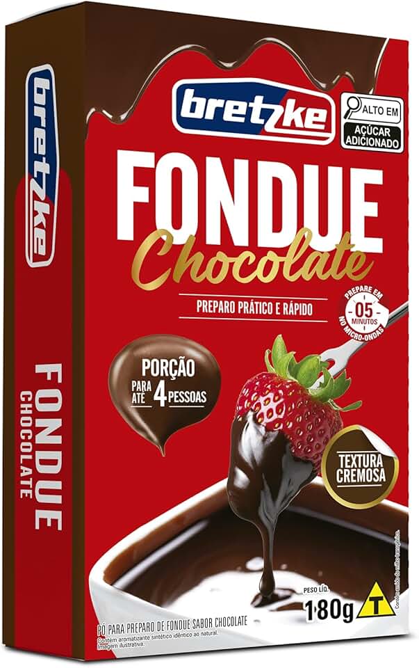 Bretzke – Mistura para Fondue Sabor Chocolate 180g | Preparo Rápido com Leite | Textura Cremosa e Sabor Intenso | Ideal para Sobremesas, Reuniões e Momentos Especiais