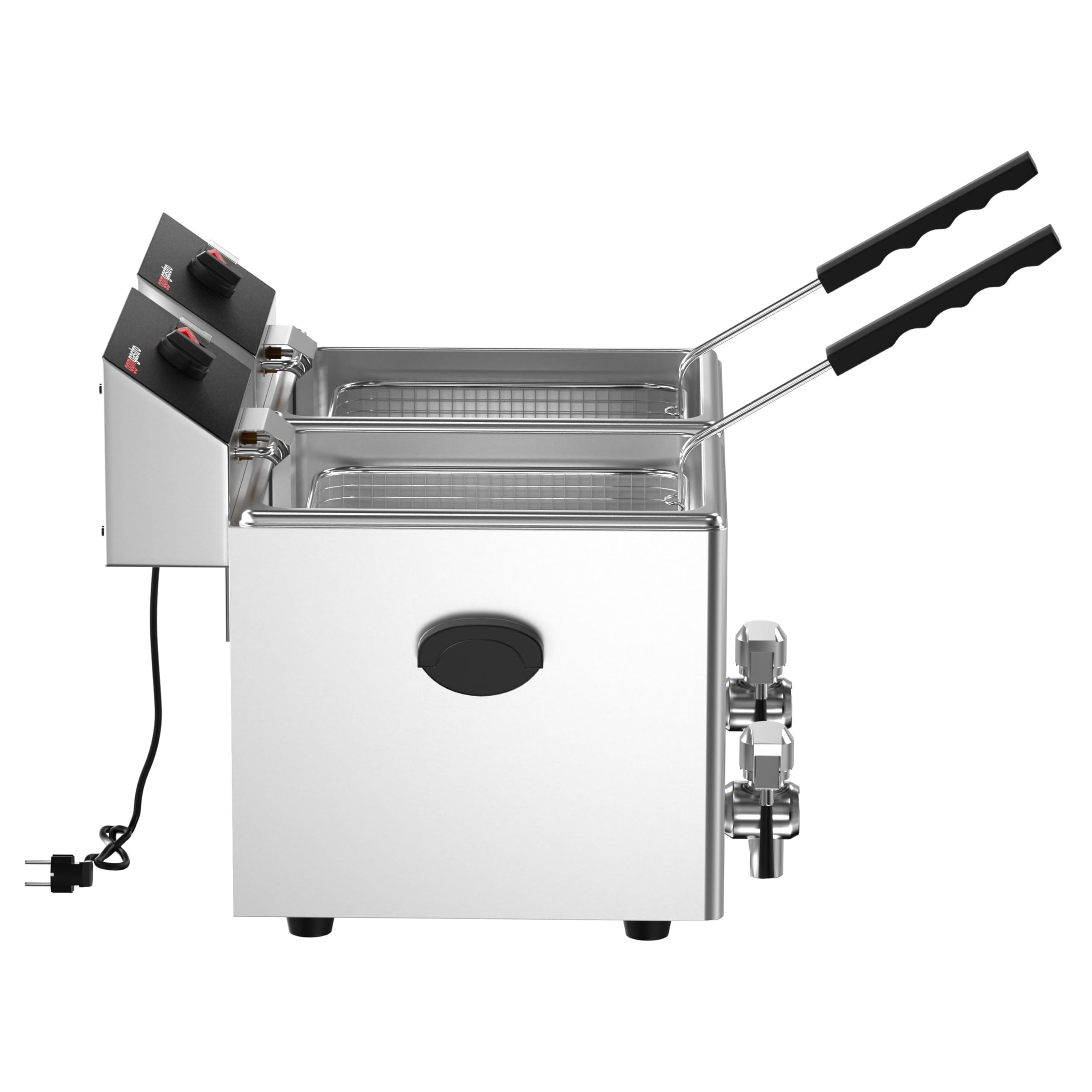 GGM Gastro Elektro Doppelfritteuse 2x8L 6,5kW | Ideal für den Dauereinsatz, hochwertige Edelstahlkonstruktion, schnelle Reinigung, hohe Standfestigkeit, komfortabel