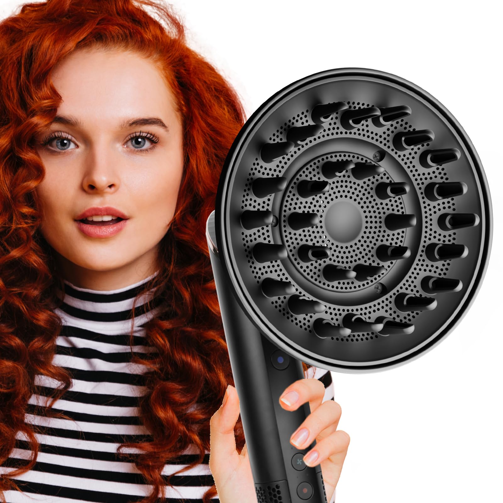 Difusor grande de 6 pulgadas para fijación estilo Shark Flex, difusor de cabello más grande mejorado compatible con Shark FlexStyle, accesorio difusor de secado rápido definición de rizos para