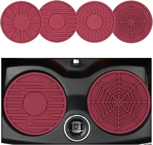 Miniatura 1 de Augeny 4 Pack Car Cup Holder Mat, 2.75'' Anti-Slip Silicone Auto Insert Cup Pad, Waterproof Fixed Vehicle Cup Holders Mat, Universal Interior Decor