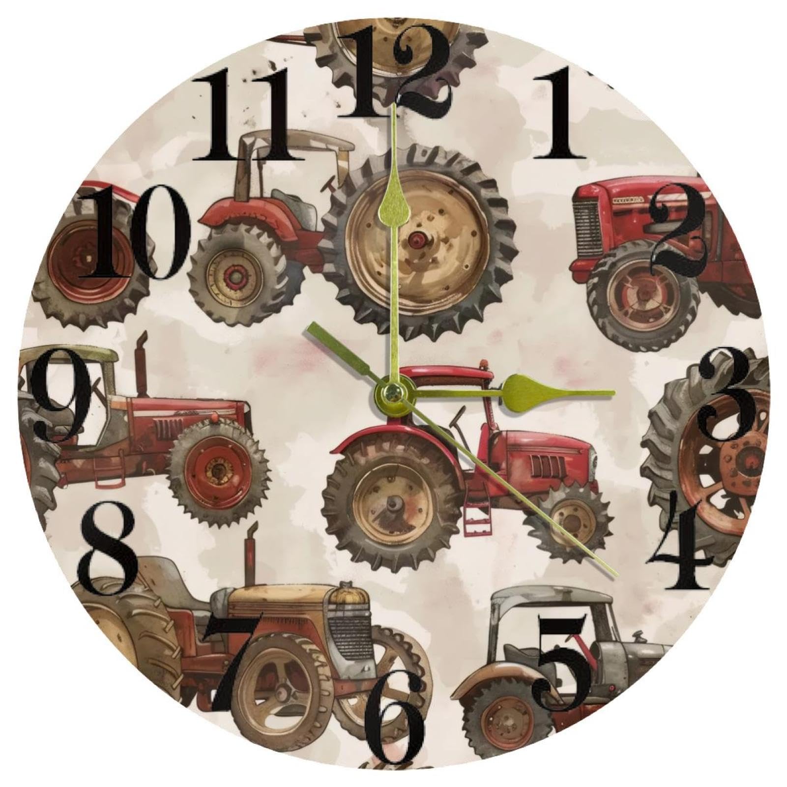 Horloge murale tracteur silencieuse pour stopper le bruit du tic-tac la nuit