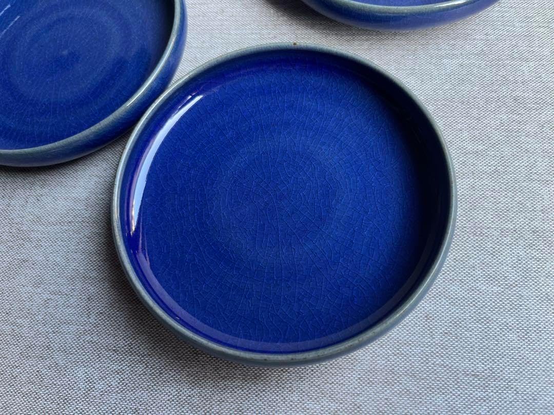 未使用】織部焼 玉山保夫窯 指導者玉置保夫 カニ 絵皿 5枚セット 未