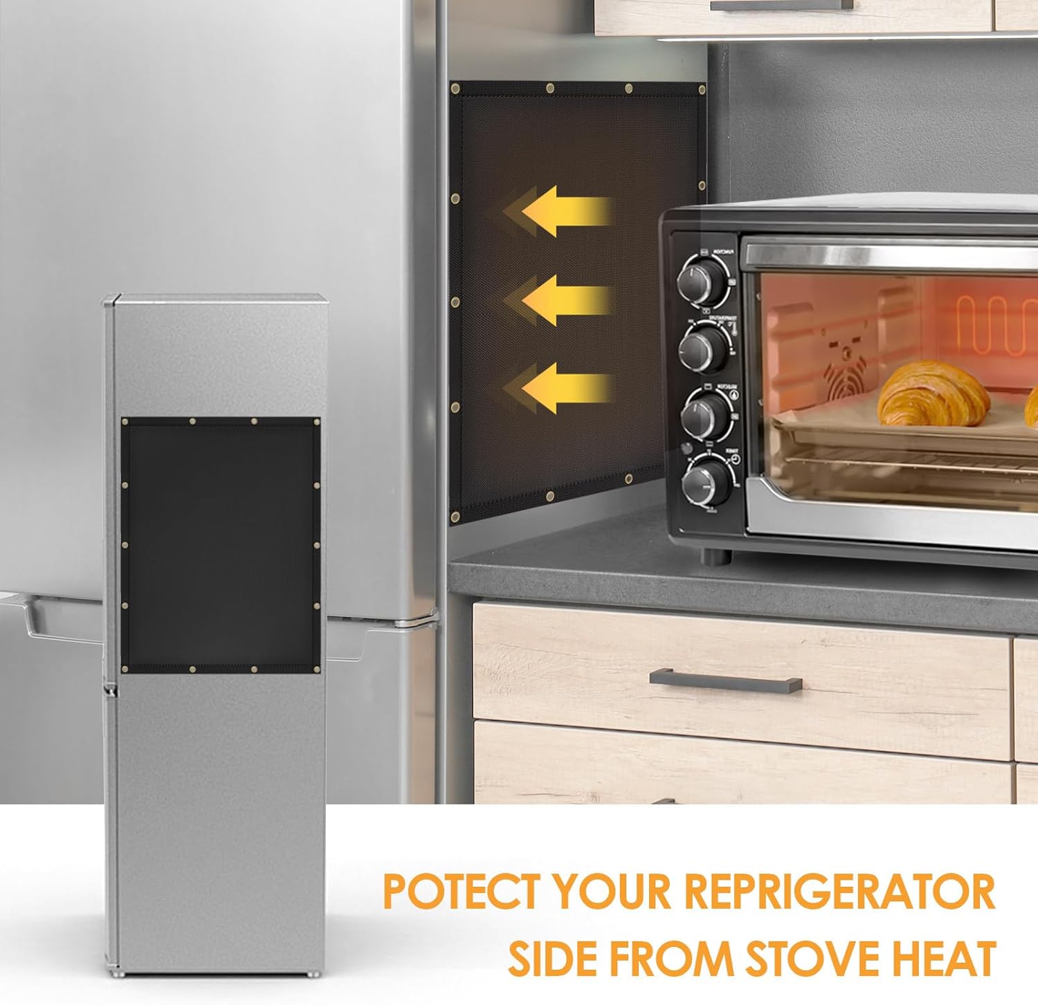 3'x6' Fireproof Heat Shield for Wall Behind Grill Protect Deck Fence from Grill Heat, Heat Shield for Wood Stove, Stove Wall Protector Fridge, BBQ Grill Mat Accessories Compatible with Blackstone