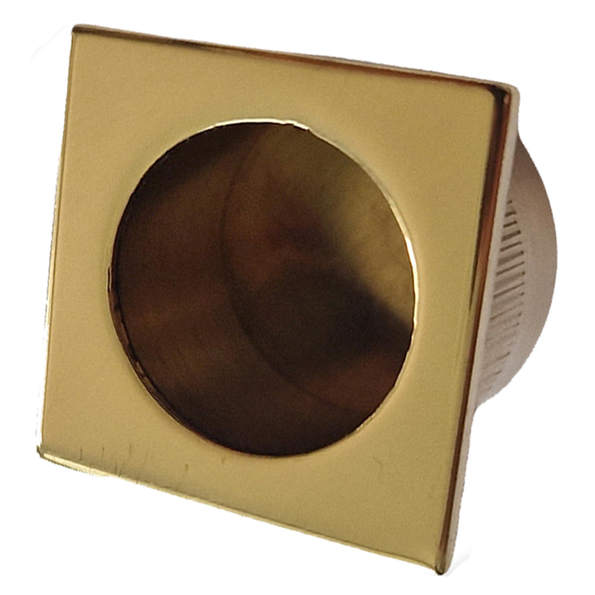 Universal Hardware Finger Pull Handle Recessed Edge Flush Square Fitting Pocket Insert Wardrobe Sliding Doors 29mm (Polished Brass)