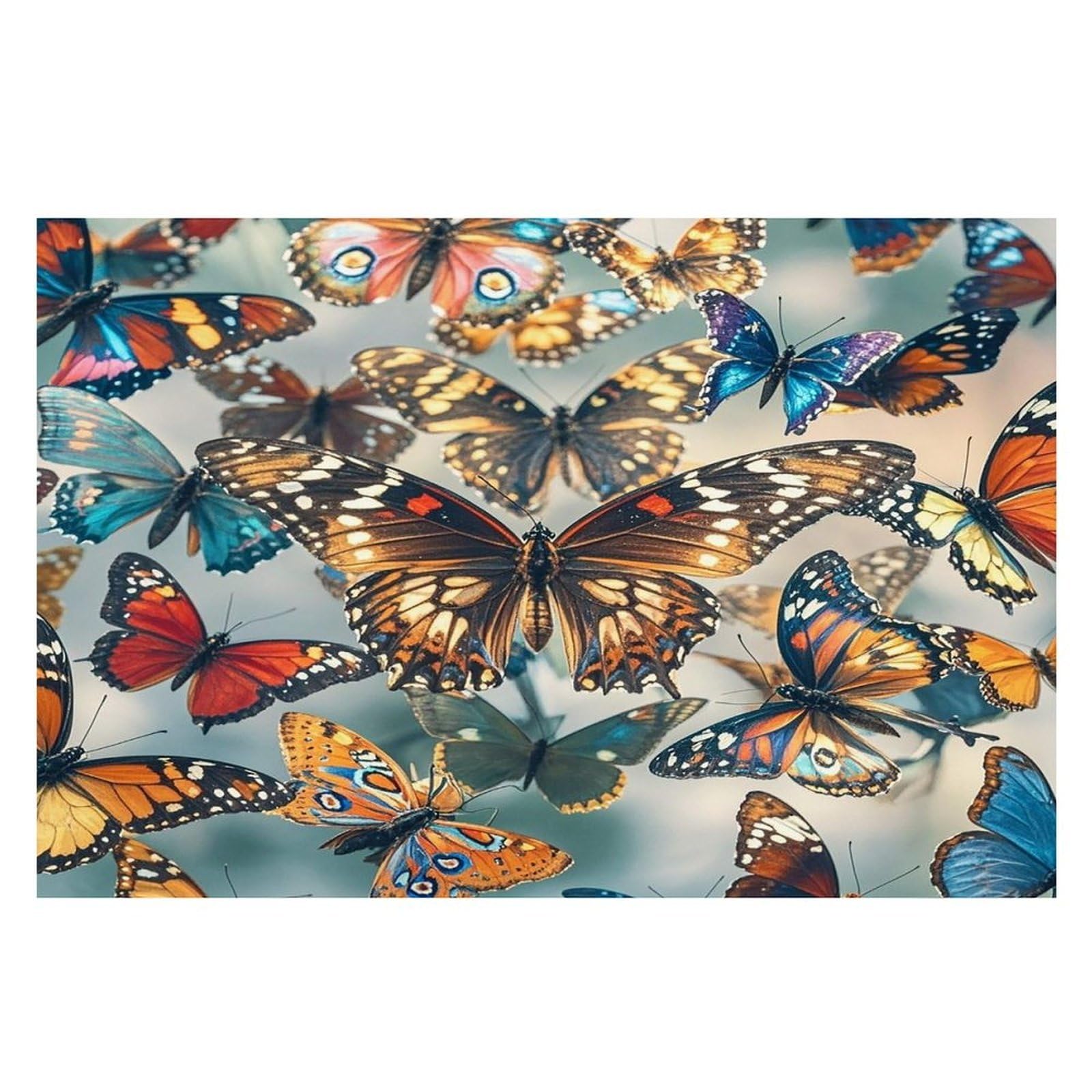 Butterflies Placemats Flax Place Mats for Dining Table Rectangle Non-Slip Table Mats Heat Resistant Washable Placemat for Kitchen Home Decor Party Outdoor 12" X 18"