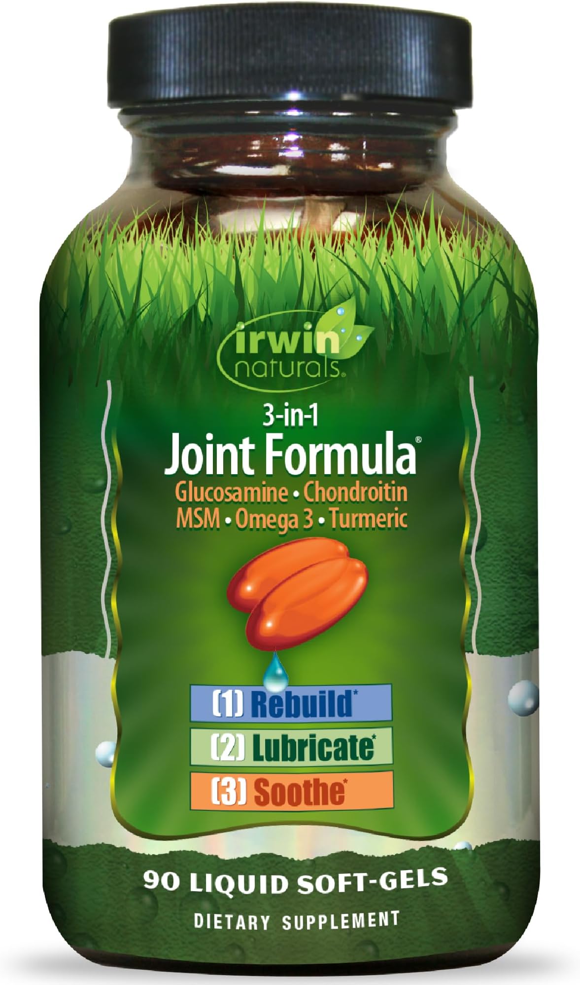 3-in-1 Joint Formula with Glucosamine, Chondroitin, Turmeric & Boswellia - Advanced Joint Support Supplement for Men and Women - 90 Liquid Soft-Gels
