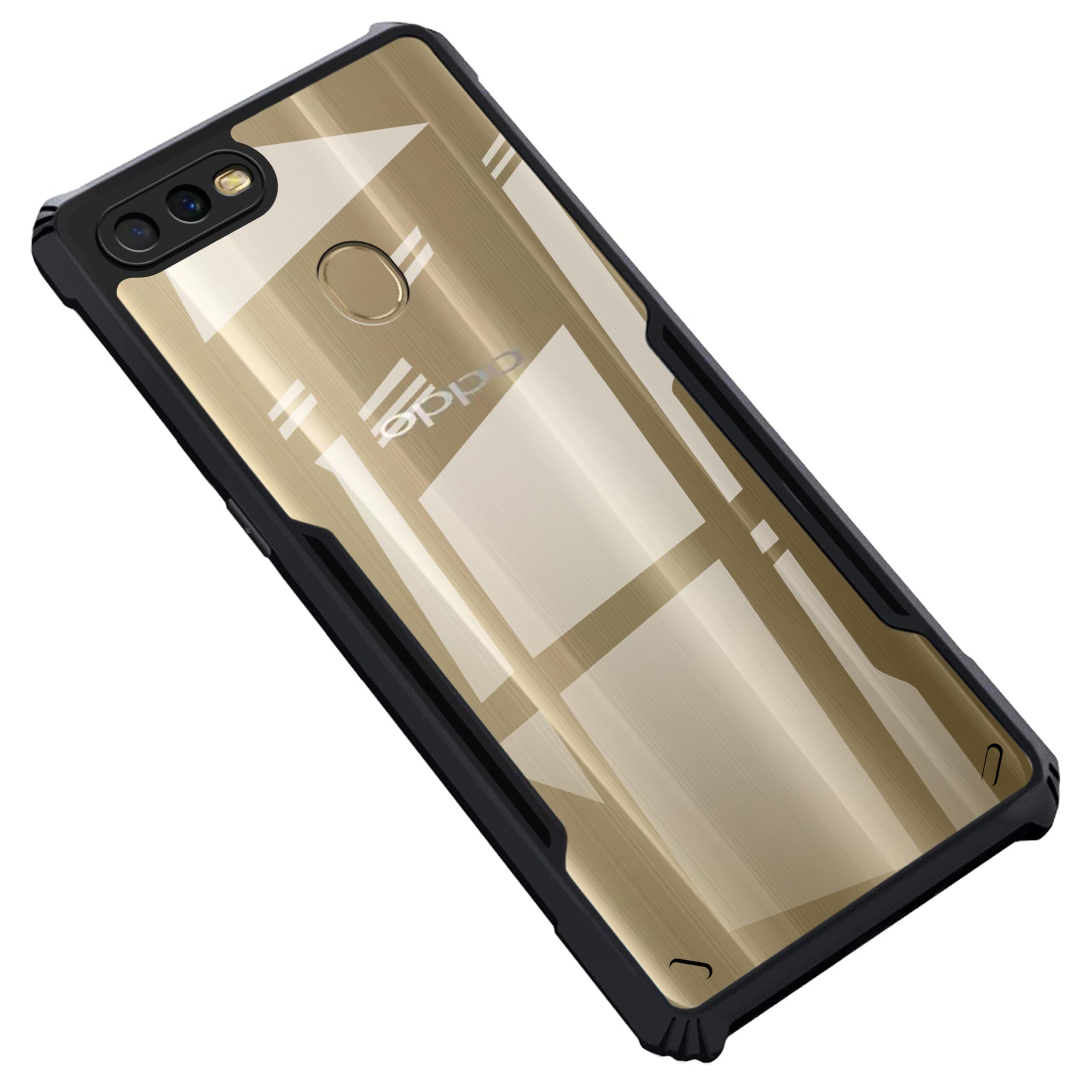 Amazon Brand - Solimo Back Case Cover for Oppo A7 / Oppo A5S / A12 / A11K | Compatible for Oppo A7 / Oppo A5S / A12 / A11K Back Case Cover | Clear Case with Camera Protection |(TPU + PC | Matte Black)