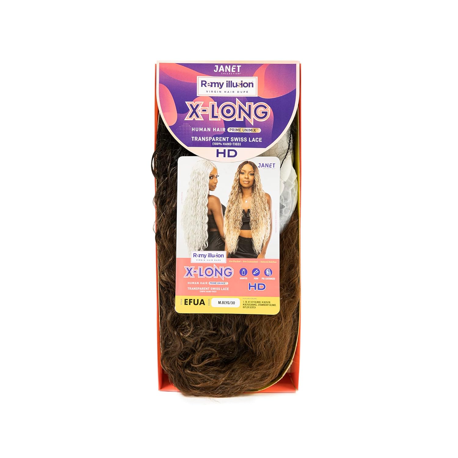 REMY ILLUSION Efua Synthetic Lace Front Wig – Realistic Brown Lace Front Wigs Human Hair Blend – Heat-Resistant Wig Extra Long with Transparent Lace for Any Skin Tone – Luxurious Long Wig 34-Inch (1)